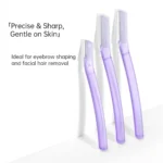 2+1 Safety Straight Handle Brow Razors Kit- BMS-185 - Image 3