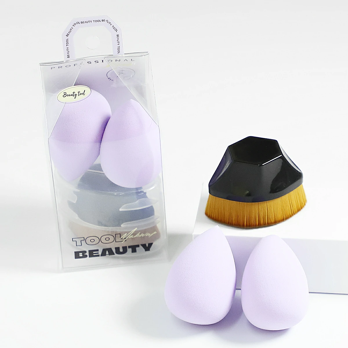2-1-Blending-Sponge-Plus-Powder-Brush-Base-Makeup-Kit-BMS-313-5 2 + 1 Blending Sponge Plus Powder Brush-Base Makeup Kit- BMS-313 - Image 1