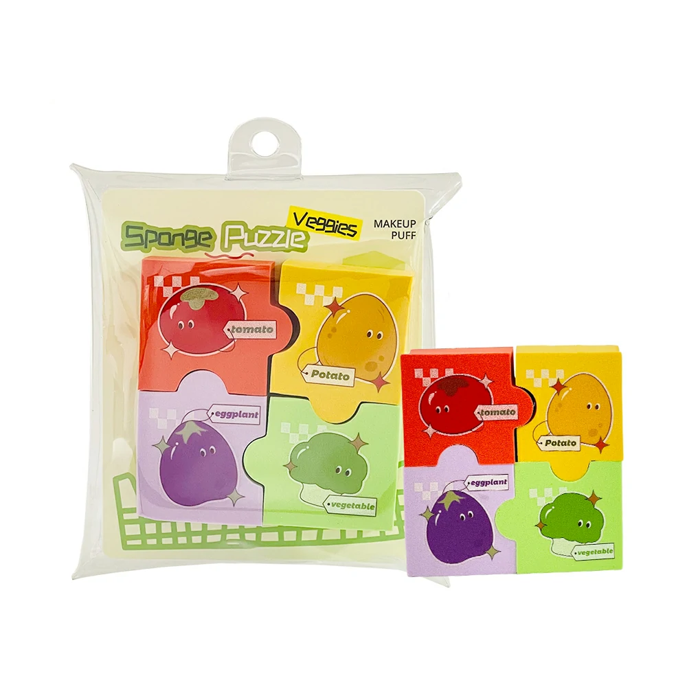 SC-008-5 Veggie Collection Puzzle Blending Sponges- 4pcs - Image 1